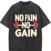 No Pain No Gain Vintage Washed T-Shirt in Black