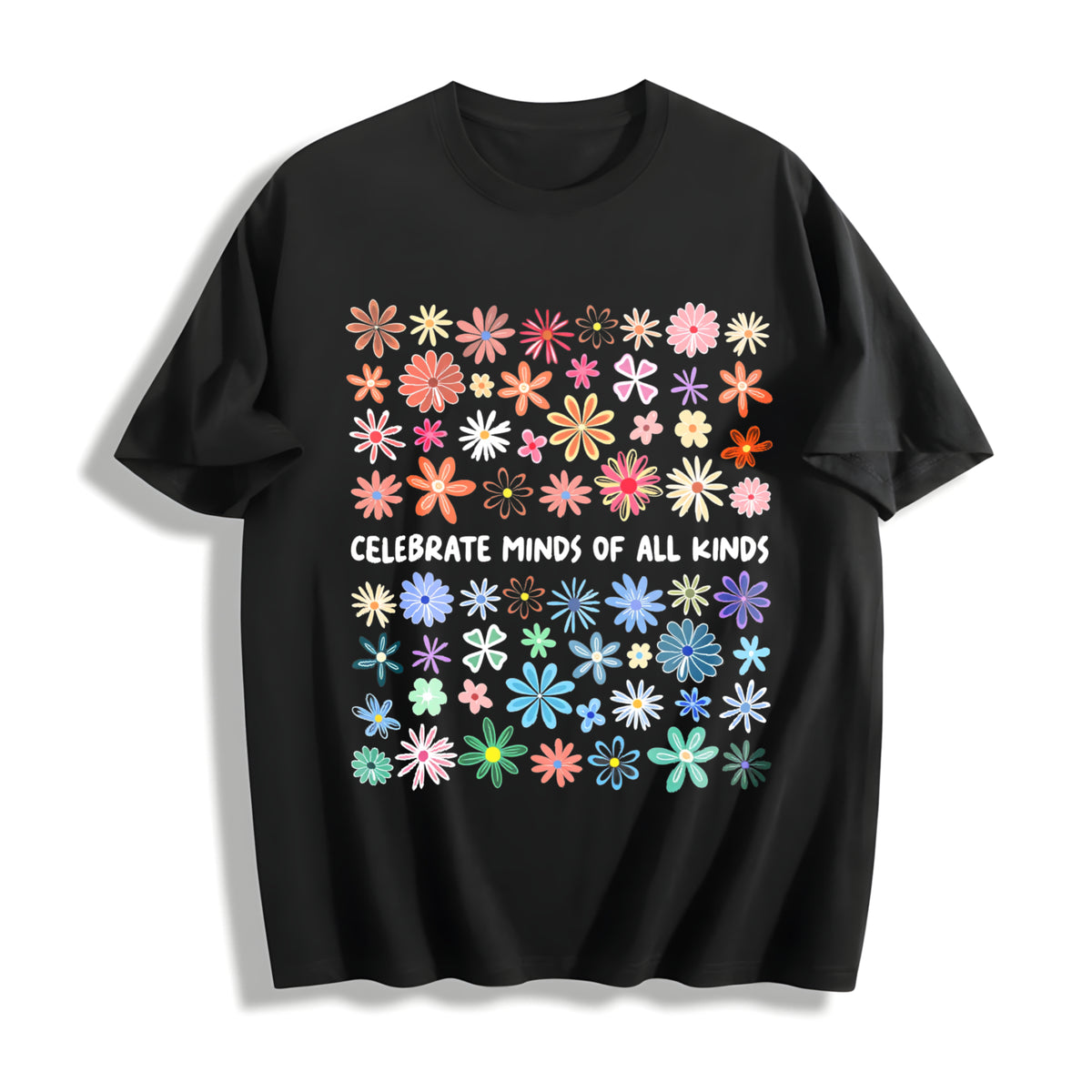 Celebrate Minds of All Kinds Cotton T-Shirt in Black