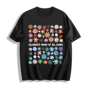 Celebrate Minds of All Kinds Cotton T-Shirt in Black