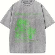 Spider Plant Chlorophytum Comosum Vintage Washed T-Shirt in Gray
