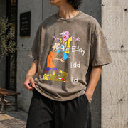 Ed Edd n Eddy Stack Vintage Washed T-Shirt in Brown