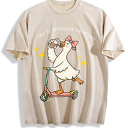 Off to Regulate Emotions Vintage Washed T-Shirt in Beige