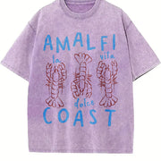 Amalfi Coast Lobster vintage washed oversized T-shirt in Purple