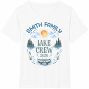 Personalized Family Lake Cotton T-Shirt in White