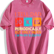 I Tell Dad Jokes Fathers Day Vintage Washed T-Shirt in Red