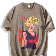 Super Saiyan Warrior Gohan Vintage Washed T-Shirt in Brown