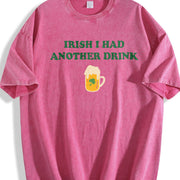 Irish I Had Another Drink Baby Vintage Washed T-Shirt in Red