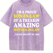 For Your Son in Law Fathers Day Vintage Washed T-Shirt in Purple
