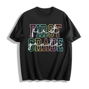 First Grade Teacher Cotton T-Shirt in Black
