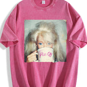 Creepy Doll Coffee Vintage Washed T-Shirt in Red
