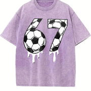 67 Soccer Vintage Washed T-Shirt in Purple