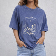 Read in Peace vintage washed oversized T-shirt in Blue