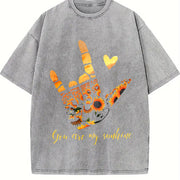 You Are My Sunshine Vintage Washed T-Shirt in Gray