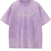 Overstimulated Sarcastic Vintage Washed T-Shirt in Purple