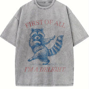 First of All I'm a Delight Vintage Washed T-Shirt in Gray
