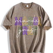Mardi Gras Carnival New Orleans Vintage Washed T-Shirt in Brown