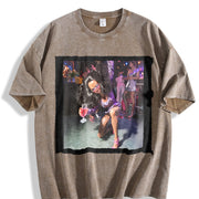 Party Doll on the Dance Floor Vintage Washed T-Shirt in Brown