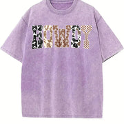 Howdy Western Yee Haw Cowgirls vintage washed oversized T-shirt in Purple