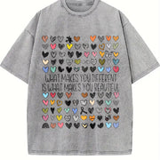 Support Autism Awareness for Inclusion Advocates Vintage Washed T-Shirt in Gray