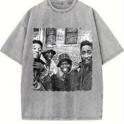 Juice 90old-JUICE 90 338288 Collection Black PR vintage washed oversized T-shirt in Gray