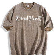 For Formal Urban Distressed Enthusiasts Vintage Washed T-Shirt in Brown