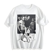 Lilo Fighting Myrtle Meme Cotton T-Shirt in White