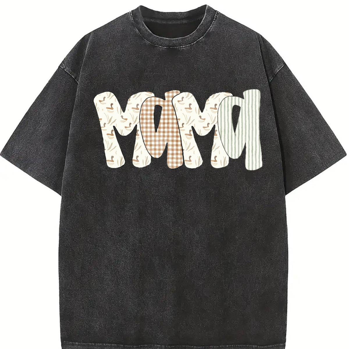 Camo Malard Duck Mama Vintage Washed T-Shirt in Black