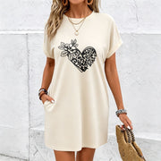 Chic Dress Made from Stretch Material Cotton T-Shirt in White