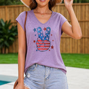 A Wonderful American Fresh White Vest for July 4th Women's Color Cotton Tank Top in Purple