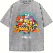 Fraggle Rock Jim Henson's Licensed for Classic for Movie Vintage Washed T-Shirt in Gray