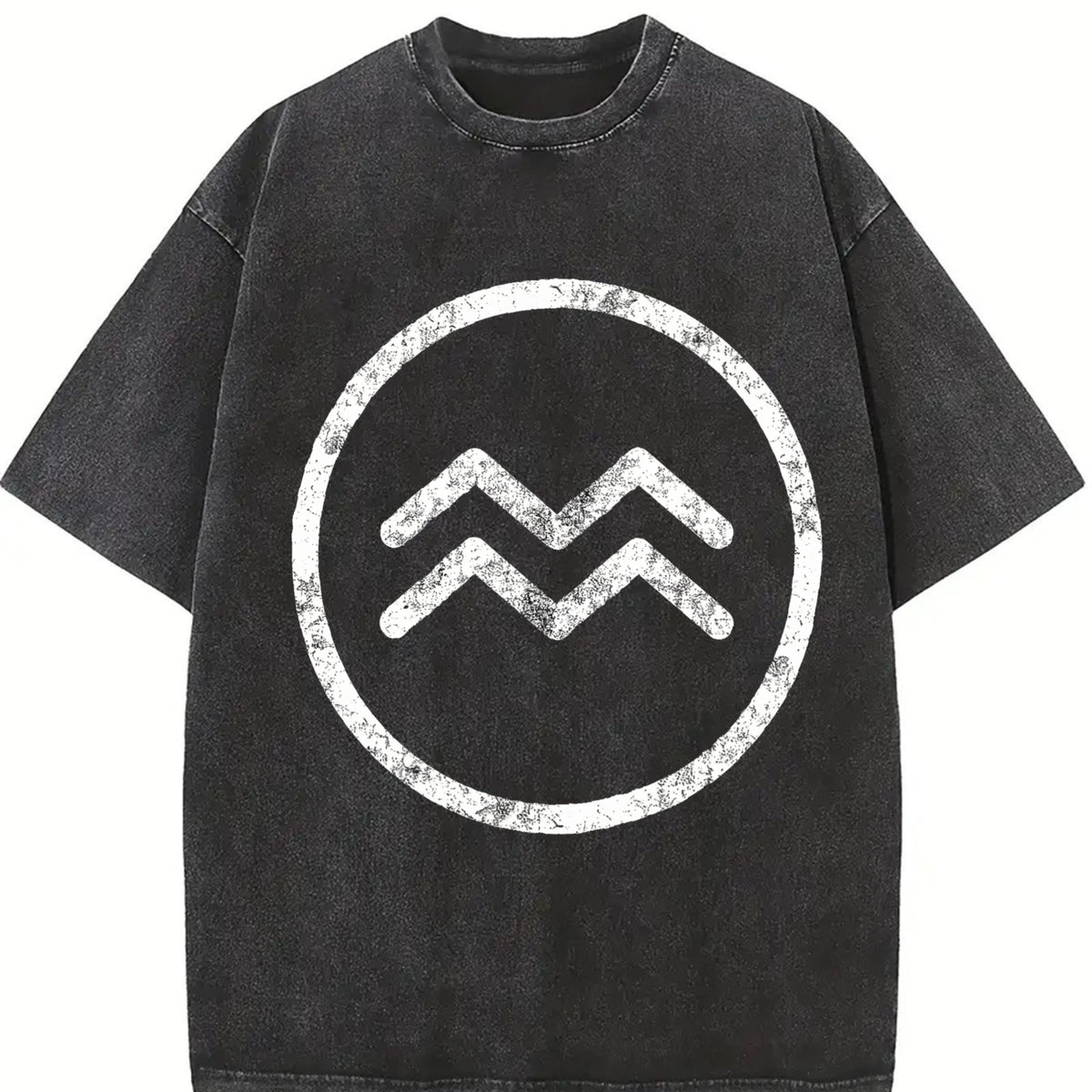Zodiac Symbol Astrology Horoscope Birthday All Star Signs Vintage Washed T-Shirt in Black