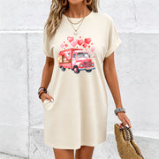 Attire for on Valentine's Day Cotton T-Shirt in White