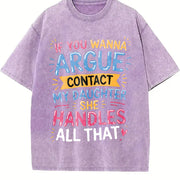 For Any Disputes Vintage Washed T-Shirt in Purple