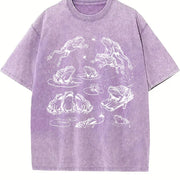 Frogs 90s Tattoo Retro ® Y2k Frog Vintage Washed T-Shirt in Purple
