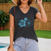 Cartoon Flower Vest Women's Color Cotton Tank Top in Gray