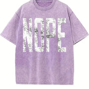 Nope Not Today Sarcasm Humor Joke Gag for Adult Cute Vintage Washed T-Shirt in Purple