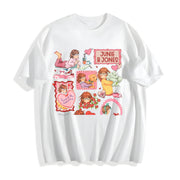 Junie B Jones Valentine Doodle Cotton T-Shirt in White