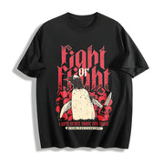 Fight or Flight Penguin Cotton T-Shirt in Black