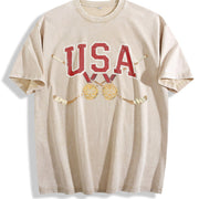 USA Hockey Vintage Washed T-Shirt in Beige