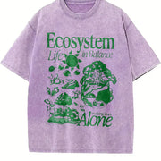Ecosystem Biology Retro Ecology Vintage Washed T-Shirt in Purple