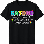 Gaydhd Pride ADHD Cotton T-Shirt in Black