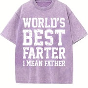 World Best Farter I Mean Father Classic for Versatile vintage washed oversized T-shirt in Purple