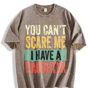 You Can't Scare Me Vintage Washed T-Shirt in Brown