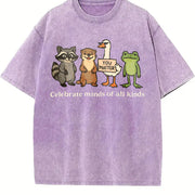 Celebrate Minds of All Kinds Neurodiversity vintage washed oversized T-shirt in Purple