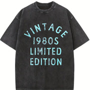 1980s 1980 Theme Classic for Ladies Cute Ladies Novelty Vintage Washed T-Shirt in Black