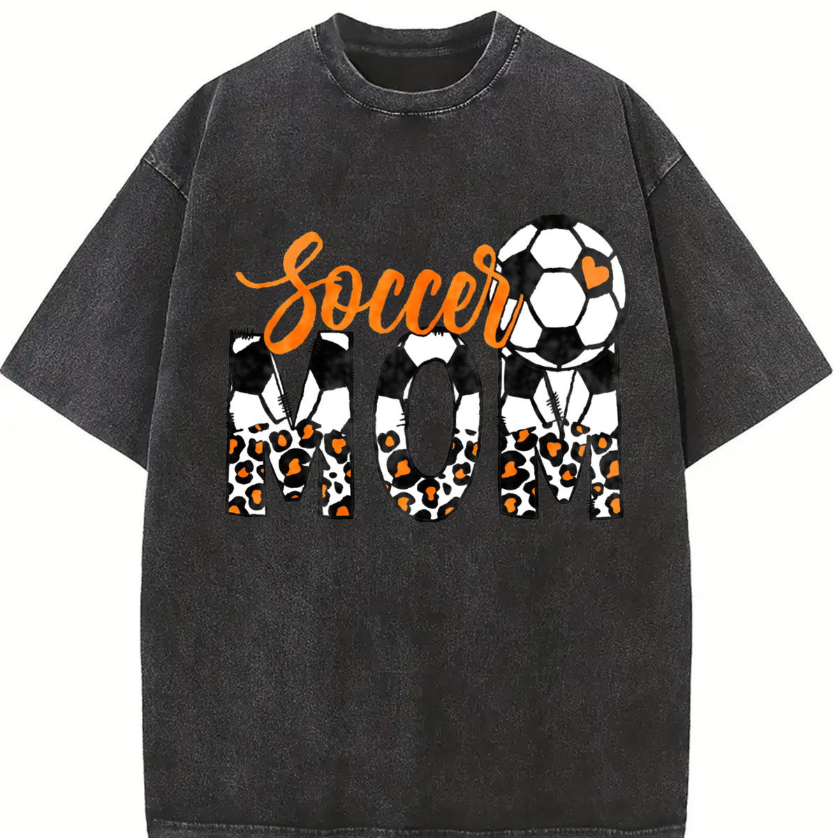 Soccer Mom Vintage Washed T-Shirt in Black