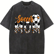 Soccer Mom Vintage Washed T-Shirt in Black