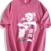 Dabi x Toga My Hero Academia Anime vintage washed oversized T-shirt in Red