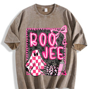 Coquette Halloween Pink Halloween Vintage Washed T-Shirt in Brown