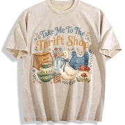 Take Me To The Thrift Shop Thrifting vintage washed oversized T-shirt in Beige